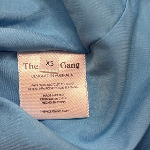 The Wolf Gang Halter Slip Dress Oahu Blue Green Size XS - Picture 9 of 12